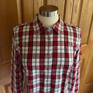 TALBOTS - Button Front Shirt - Classic Plaid -- NEW with Tag